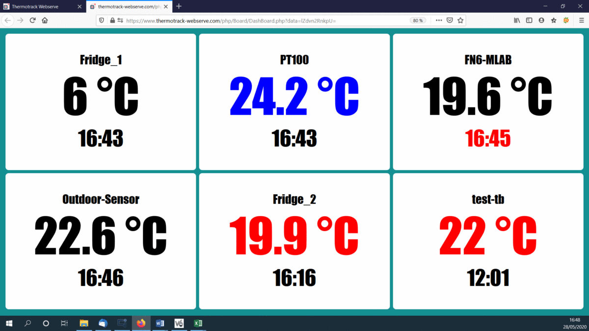 Plateforme web de surveillance de température, humidité et autres paramètres